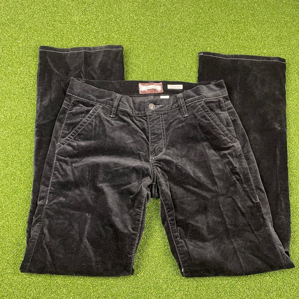 Vintage Old Navy Black Velvet Stretch Wide Leg Baggy Pants Sz 6